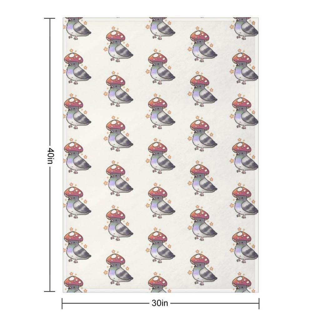 Mushroom Pigeon with stars Throw Blanket Quilt Travel for winter decorative Blankets
