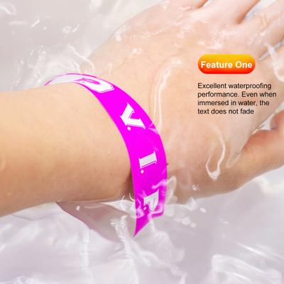 Yousheng 100 szt. VIP Jednorazowe Opaski na Rękę Wodoodporne Bransoletki w Kolorach Fluorescencyjnych Samoprzylepne Opaski ID na Rękę na Wydarzenia Festiwale Bary Koncerty