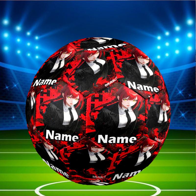 Custom Name Personalized Makima Chainsaw Man Print Size 5 Soccer Ball Training & Match Football, for Team, Kicking, Gift for Football