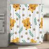 New Arrival Cartoon Giraffe Shower Curtain Waterproof Bathroom Decor with Flowers Leaves for Children Room (White)