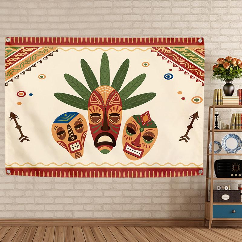 African Drum Percussion Music Tapestry Ethnic Style Musical Instrument Home Decor for Bedroom Living Room Background Cloth