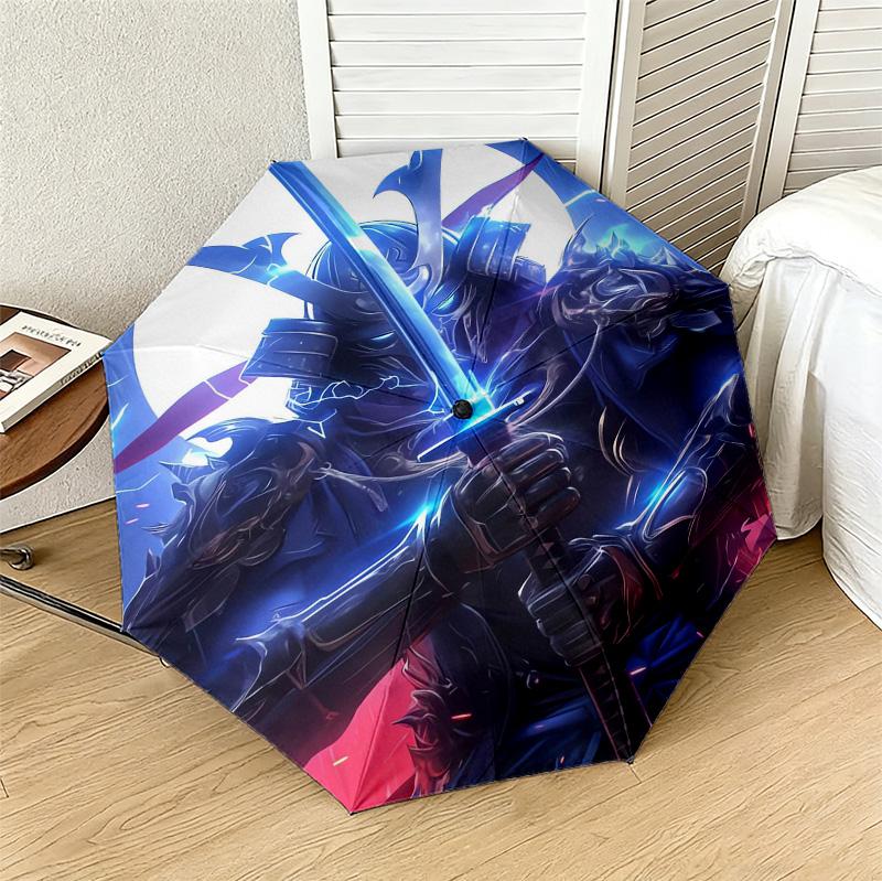 Warrior 8 Ribs 3Fold Black Glue Uv Protection Umbrella Sun Protection Rainproof Compact Folding Umbrella For Travel Daily Use C9241234