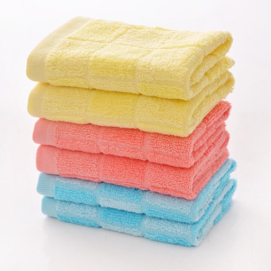 Packung mit 4, farbenfrohe karierte Handtücher, weich und bequem, geeignet zur Verwendung als Handtücher, Gesichtstücher und Kinder-Gesichtstücher.