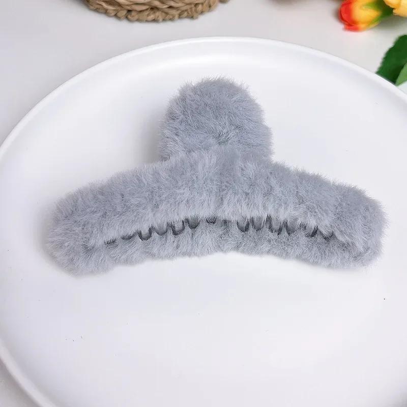Fluffy Plush Faux Fur Big Crab Hair Claw Clips Women Girls Winter Ponytail Holder Hair Barrettes Clamps Hair Accessories Cheap