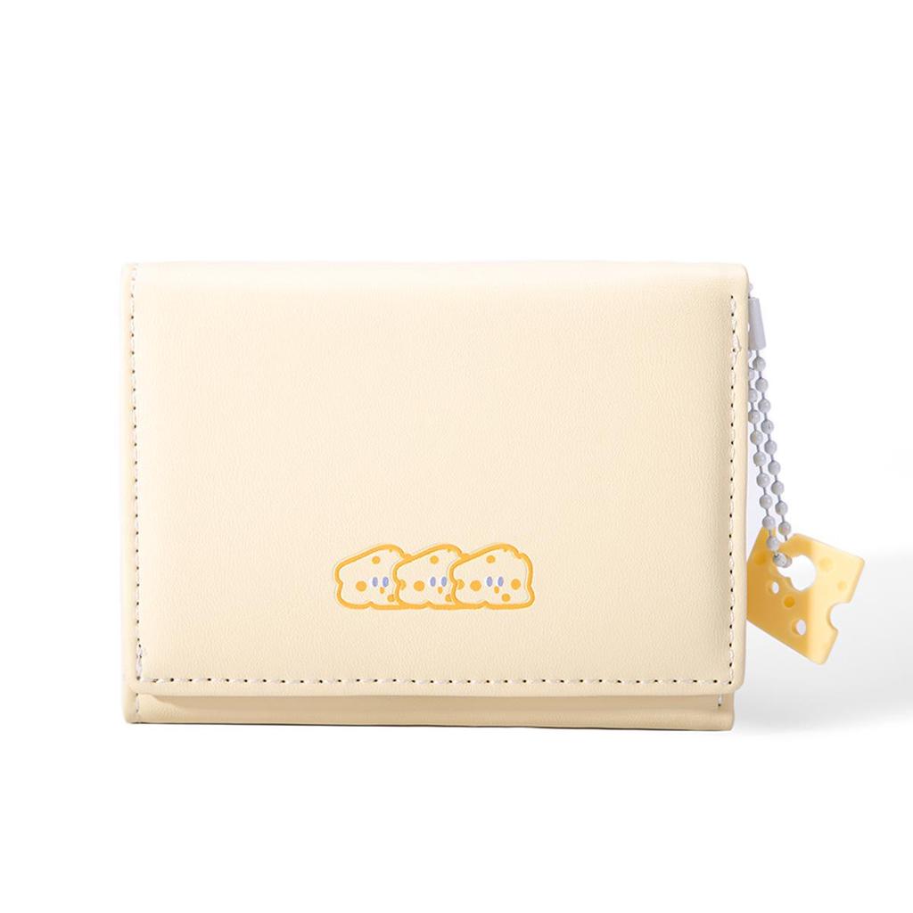 Japanese Cute Cheese Embroidered Women's Coin Purse - Short Textured Wallet