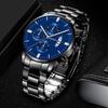 1/2pcs Luxury Men Business Watch Stainless Steel Calendar Big Dial Watches for Men Fashion Sports Casual Quartz Wristwatch Clock