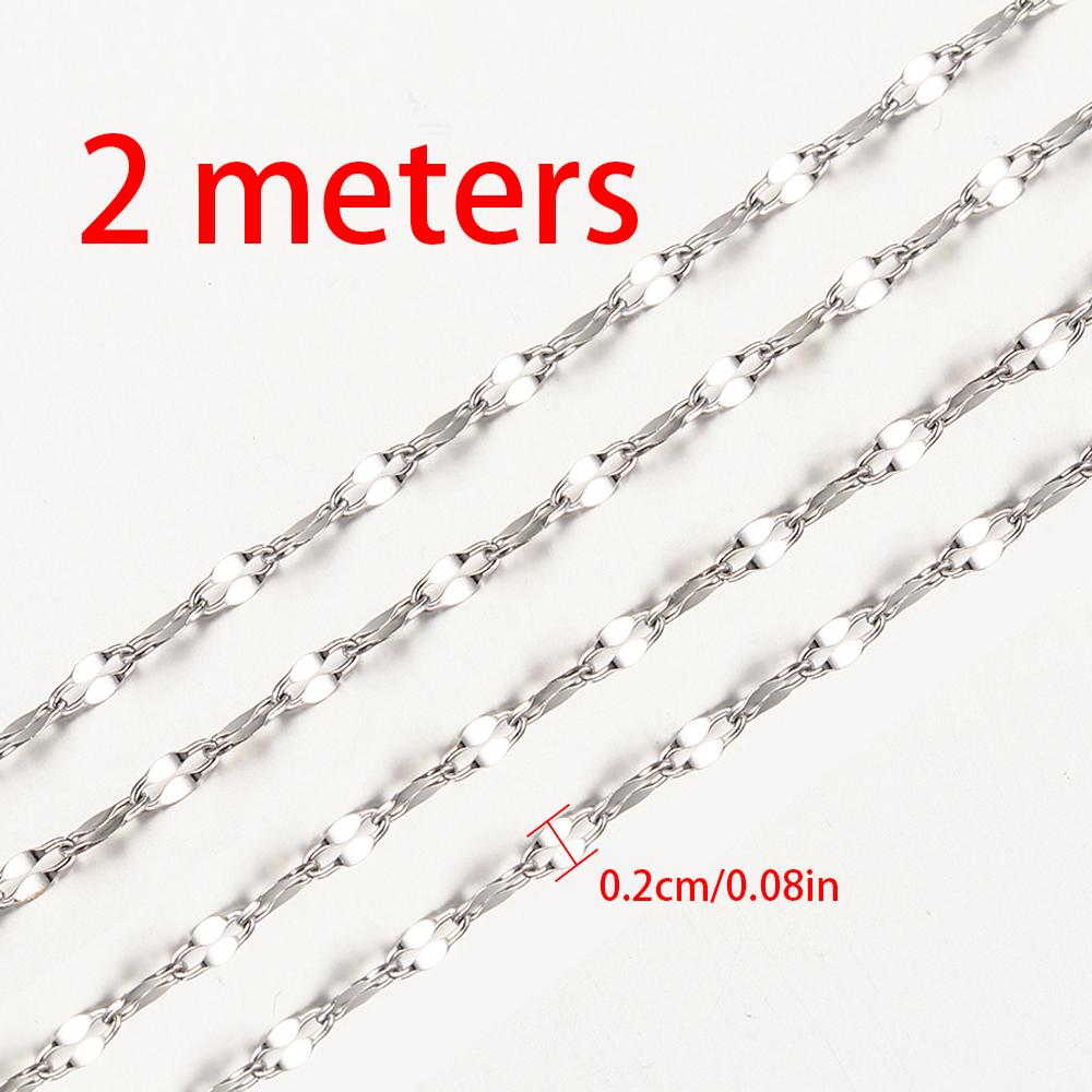 

No Fade 2meters Stainless Steel Lip Chain Multi-Size Metal Bulk Chain for Necklace Bracelet Chain DIY Jewelry Making Accessories 2meters