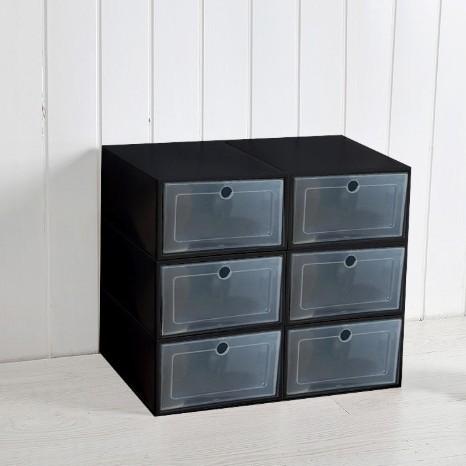 Stackable Combined Shoes Storage Box Portable Folding Plastic Shoes Case Organizer Dustproof Drawer Case Clear Shoes Cabinet
