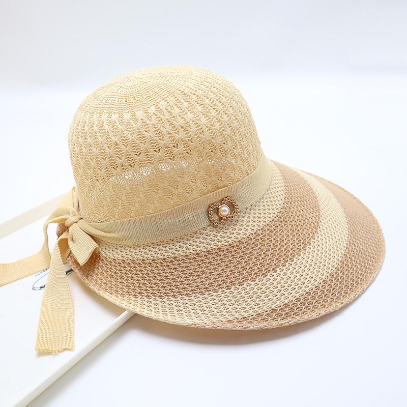 Summer straw hat big brim fashionable flower sweet seaside vacation beach breathable sun protection sun hat women's
