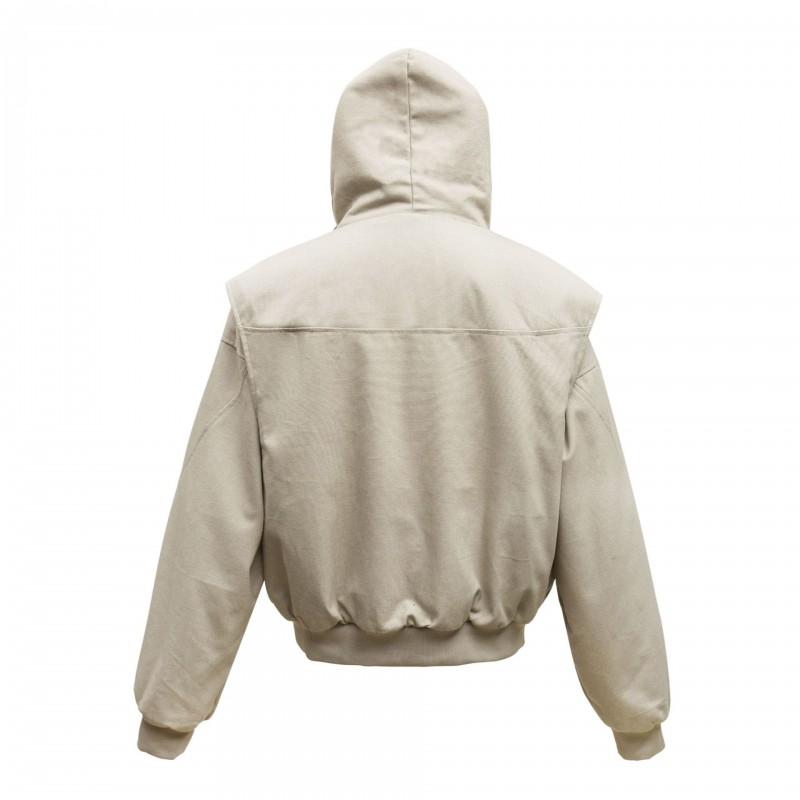 K21 Mens Vintage Winter Thick Parka Metal Buckle Hooded Cotton Coat Streetwear
