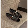 Sheepskin version of grape mother, the same style, Princess Anne, Xiaoxiangfeng tweed badge buckle, Mary Jane single shoes, women's banquet wedding 