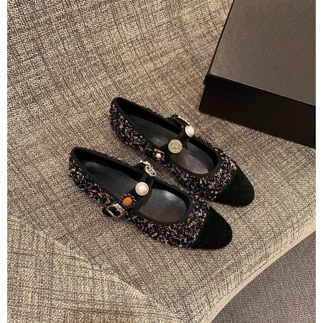 

Sheepskin version of grape mother, the same style, Princess Anne, Xiaoxiangfeng tweed badge buckle, Mary Jane single shoes, women s banquet wedding 34