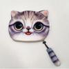 Personalized Woman Coin Change Purse Coin Bag with Zipper Cartoon Cat Zero Wallet Big Face Small Tail Cat Cat Head Meow