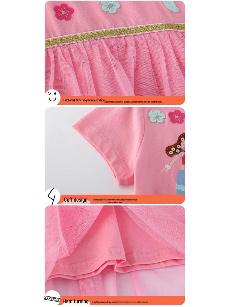 Sommer-Netz-Mädchen-Prinzessinnen-Kurzarmkleid
