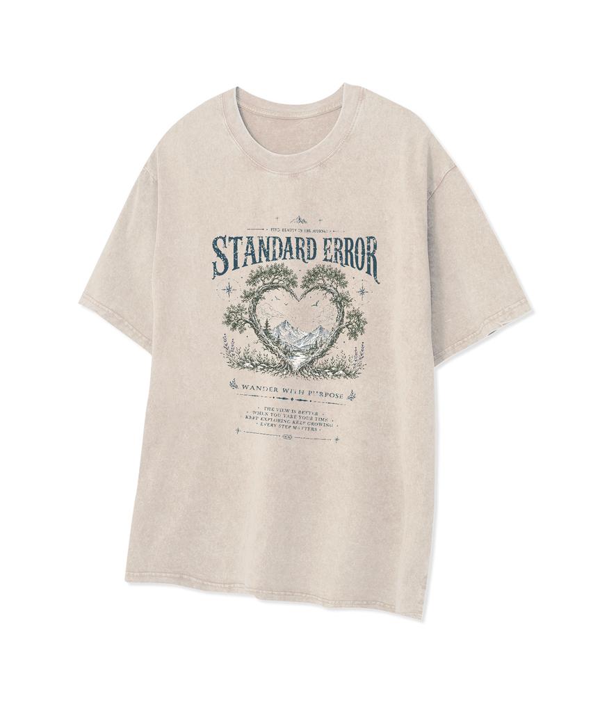 STANDARDERROR 87-Stan336 Nature Heart Pigment Short Sleeve T-Shirt (3 Colors)