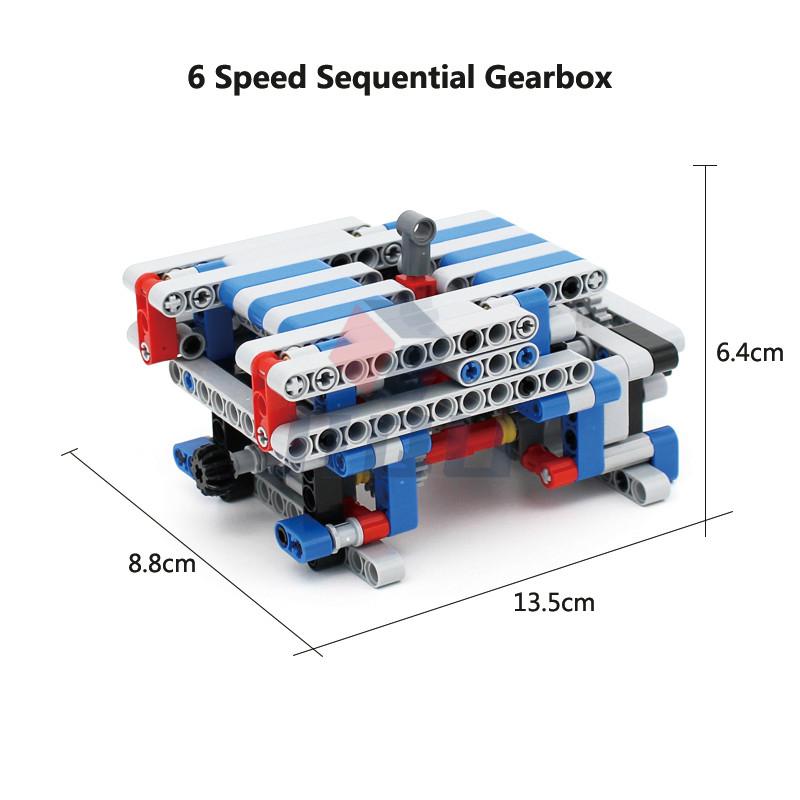 MOC High-tech parts All Kind of Multi-speed Engine Gearbox Set Model Building Blocks Bricks Compatible with Motor PF Set DIY Toy