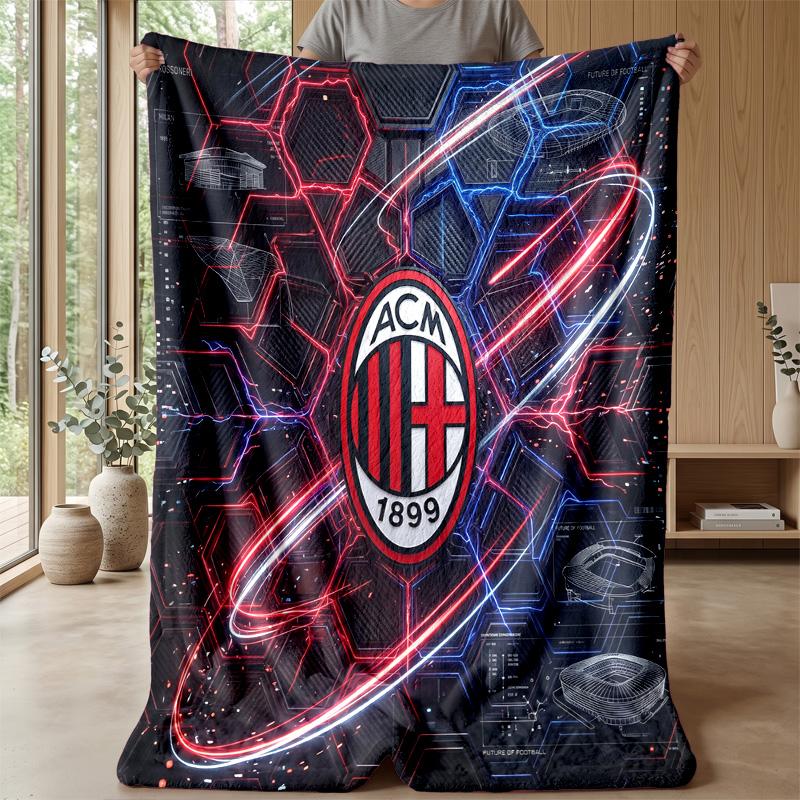 AC Milan Theme blanket Soft Flannel Blanket Plush Throw Blanket Cozy Sofa Bed Blanket for Home Decor