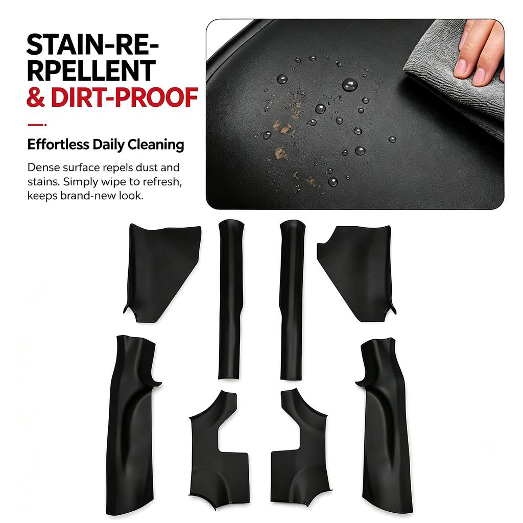 8PCS Door Sill Protector For Tesla Model YL 2026 Door Entry Guard Easy Clean TPE Material Black Model YL(6-seat) Accessories