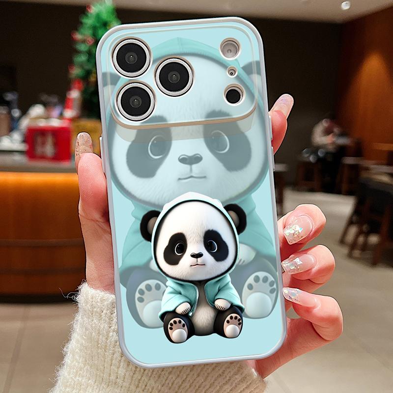 Blue Coat Panda Pattern Case For iPhone 17 Pro Max Magnetic For Magsafe Skin Feeling Cover For iPhone 16 15 14 13 Pro Max