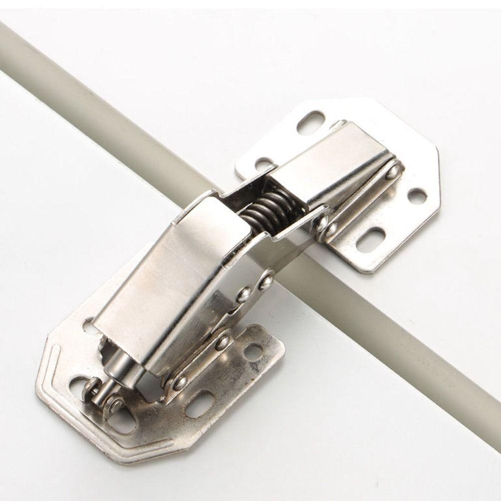 Stainless Steel Cabinet Door Hinges No Punching Damper Buffer Door Concealed Hinges  Cabinet Door