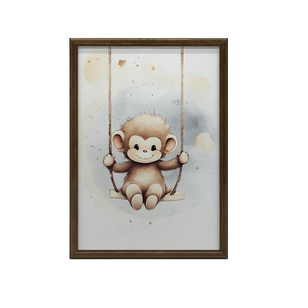 Małpka Na Huśtawce Małpka Na Huśtawce, 50X70 Cm, Bez Ramy, Płótno Premium Na Blejtramie