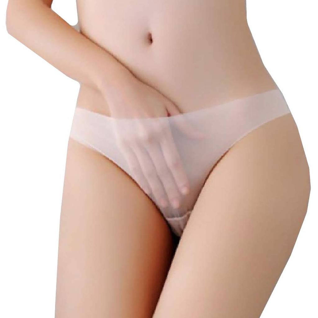 CHROME CRANE Mesh Sexy LW047 Women's See-Through T-Back Panties, Seamless, (01.White)