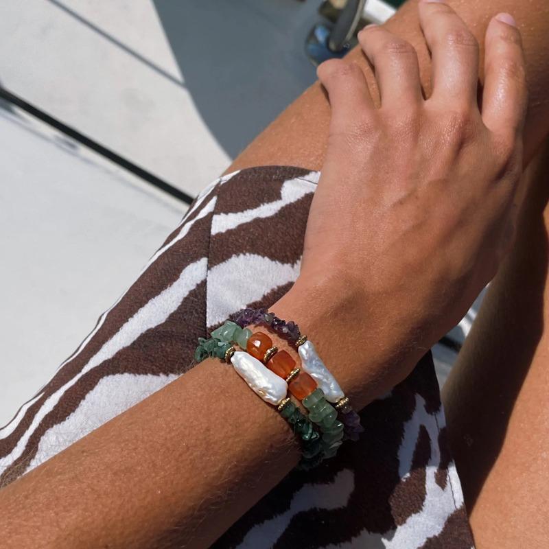 Feeling Spar Mix and Match Armband Natur Süßwasserperlen Armband Reisetrend Matching