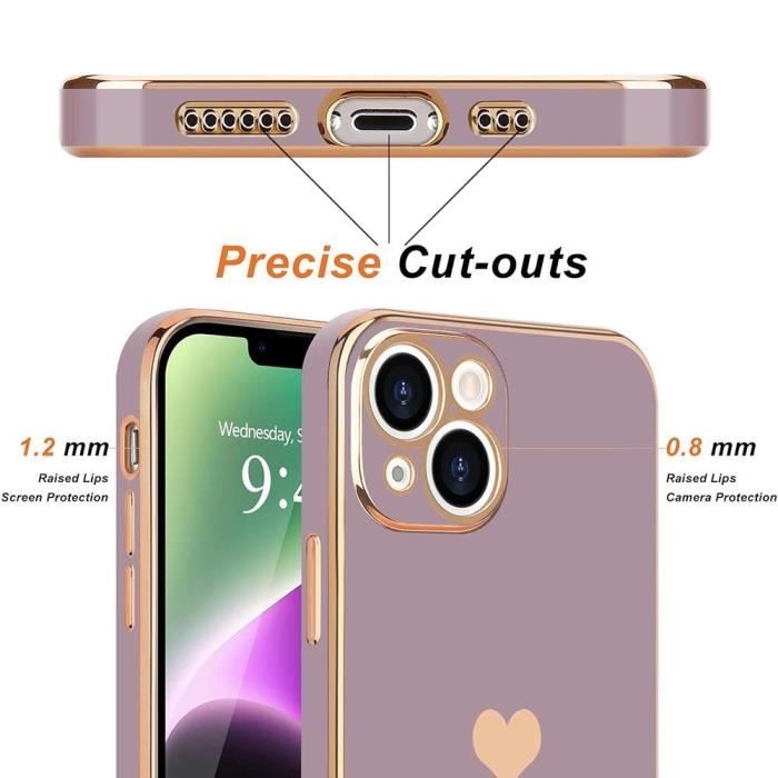 Coque + Verres Trempés - Xiaomi - Redmi Note 12 5G - Violet - Antichoc - Motif Cœur
