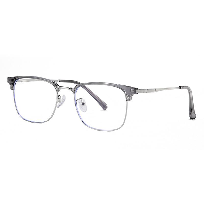 Prescription 0 -0.5 -0.75 To -6.0 Half Frame Square Nearsighted Glasses For Men Retro Anti Blue Rays Myopes Lunettes Male