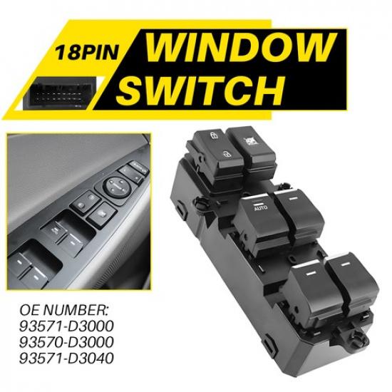 Master Power Window Control Switch Left Driver Side For 2016-2018 Hyundai Tucson