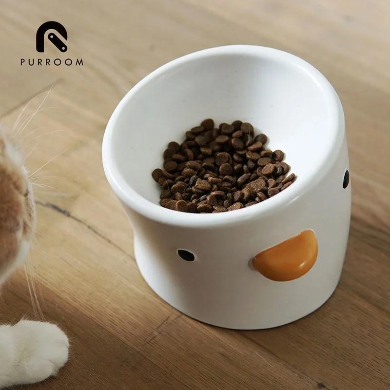 Cute Chick Design Ceramic Pet Cat Dog Bowl MW017 Drinking Bowls For Small Puppy Dogs Adult Cats Feeding Food And Water 200/500ml