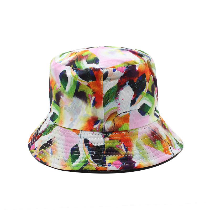 Cotton Double-Sided Fisherman'S Hat Children'S Spring And Summer Trendy Men'S Versatile Printed Sun Hat Outdoor Street Basin Hat