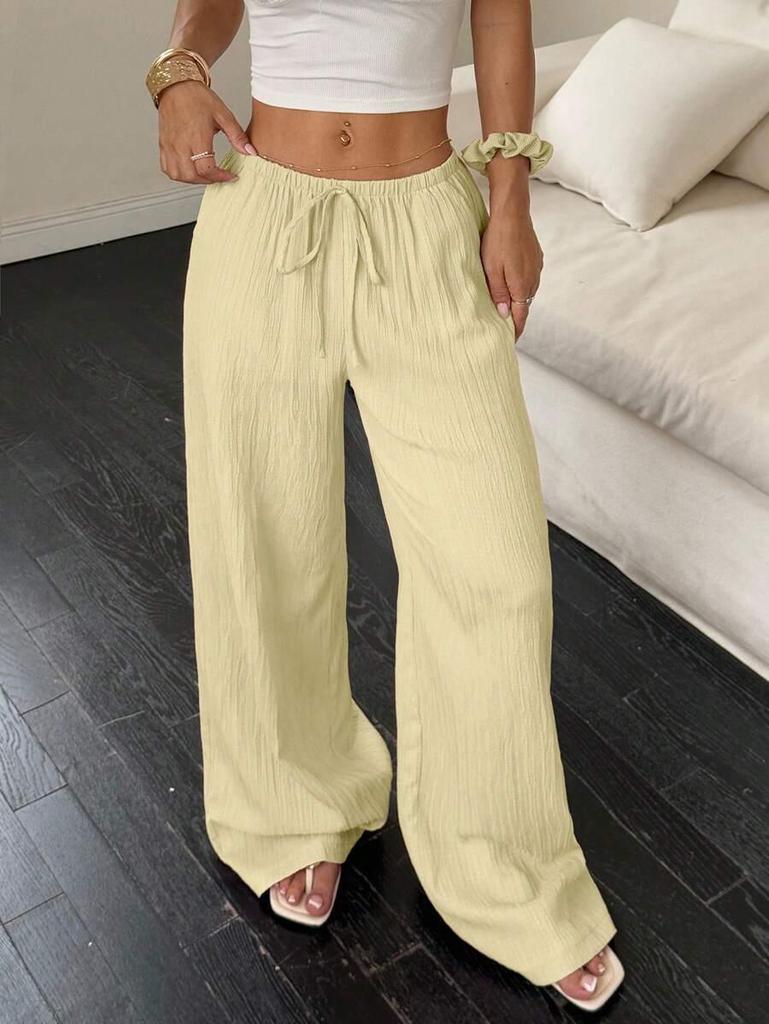 2025 Autumn European & American Style Women's Solid Color Straight-Leg Casual Pants