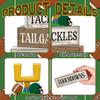 4Pcs Football Table Decorations Football Tiered Tray Decor Sport Game Centerpiece Sign Decorative Rugby Stack Block Gift for Fans Club Tailgate