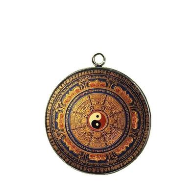 30mm Round Time Gem Alloy Pendant Keychain