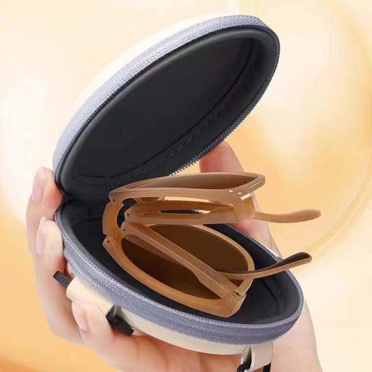 Folding Round Sunglasses Women Brand Designer Vintage Small Sun Glasses Ladies Korean Style Shades Eyewear be easy to carry