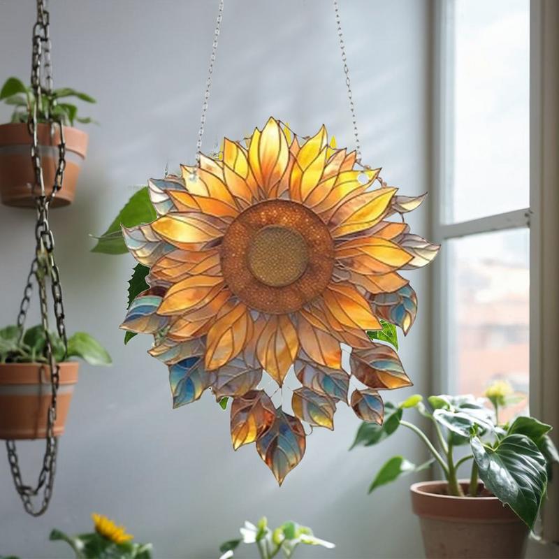 Floarea-soarelui Acrilic Agățat de Perete Decor Plantă Floarea-soarelui Agățat de Ușă Fereastră Decorațiune Decorativă Dormitor Decorațiuni de Cameră Estetic