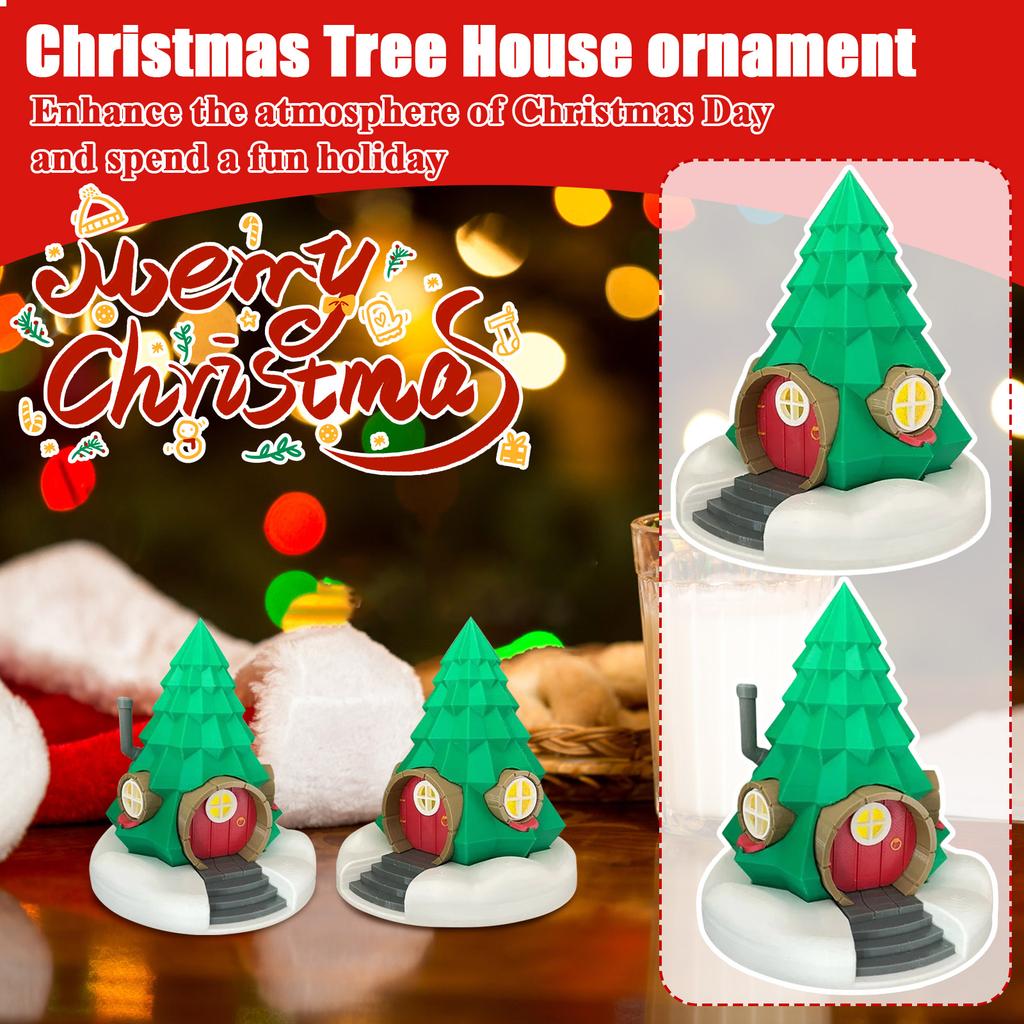 Weihnachts Kerzen Haus Christmas Tree House LED Tea Cup Candle Decoration Ornament
