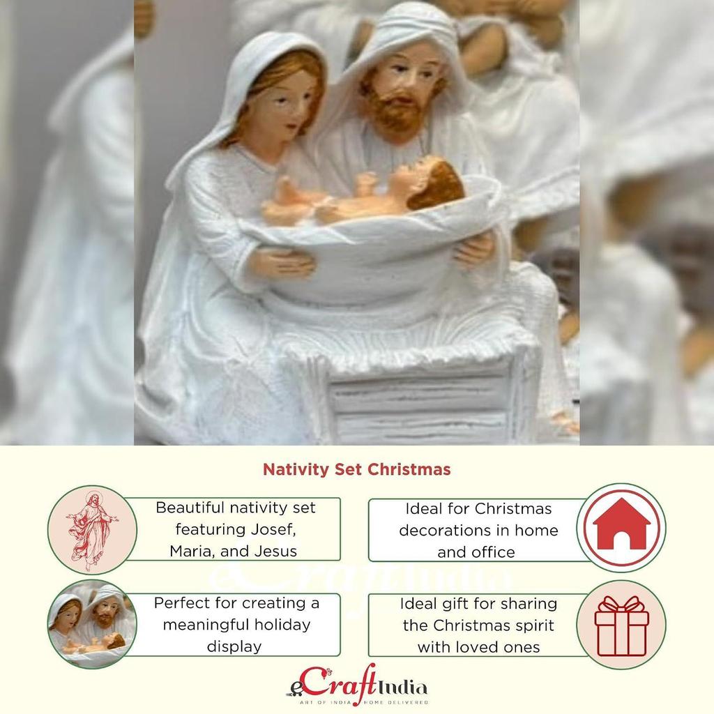 Nativity Set Christmas Decor Josef Maria Jesus Nativity Figure Holy Family Statue Nativity Set Crib Set Christmas Decorations Items