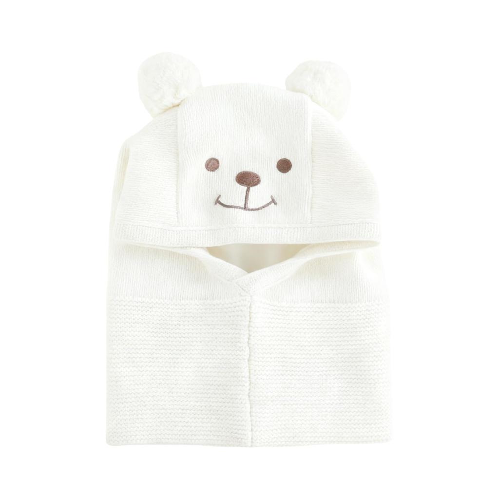 Conectaile Baby Knit Cute Hood Warmer Hat with Earmuffs and Ear for and Ages Hat, Protection, White, Babies, Toddlers, Kids, 2-5