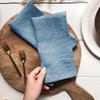 Handmade Modern Style 100% Linen Woven Dyed Square Napkins Eco-Friendly Reusable Soft Home Textile Dining Accessories 150g/m