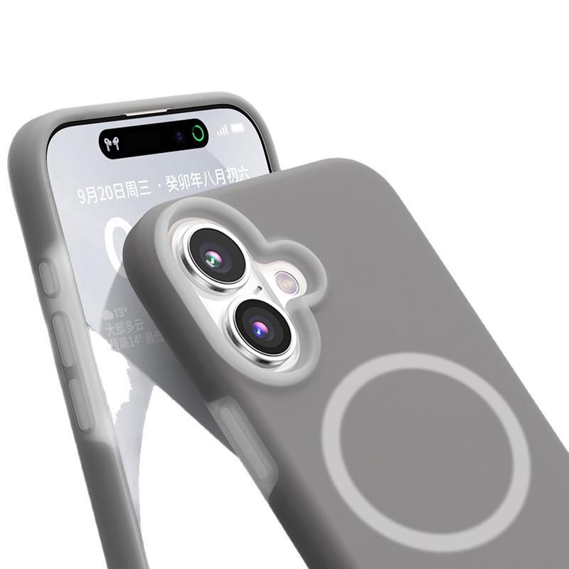 Applicable to iPhone17 liquid silicone jelly magnetic mobile phone case Apple 16promax skin feeling anti-drop protective case