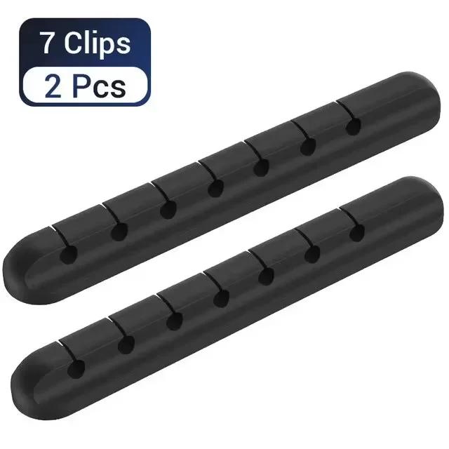 2 Pezzi Organizzatore Cavi Gestione Porta Cavi Flessibile Avvolgicavo USB Ordinato Clip in Silicone Per Mouse Tastiera Auricolari Protezione