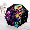 1 PC Automatic Folding Umbrella - Colorful Dogs Artwork Pattern, Portable & Foldable Design with 8 Ribs, Christmas Birthday Gifts