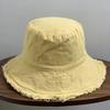 Cappello a secchiello in cotone con frange  Morbido cappello da pescatore  Forma in filo di alluminio Lavabile in acqua  Cappello a secchiello tinta unita da donna per tutte le stagioni