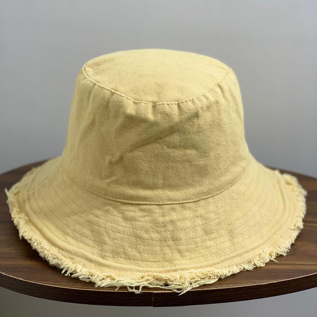 Cappello a secchiello in cotone con frange  Morbido cappello da pescatore  Forma in filo di alluminio Lavabile in acqua  Cappello a secchiello tinta unita da donna per tutte le stagioni