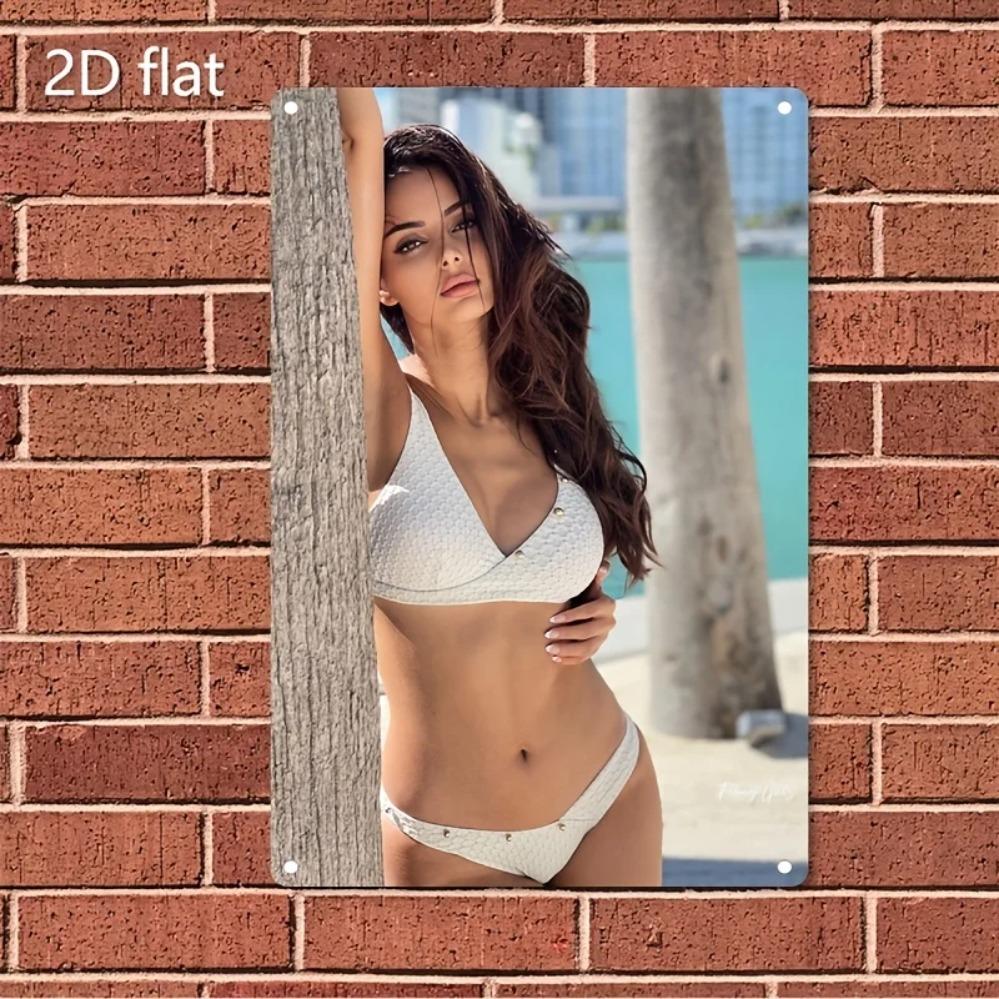 Hicober Humorous Metal Wall Art Decor, 2D Flat Sign Christmas Gift, Waterproof Home Bar Cafe Holiday Decoration