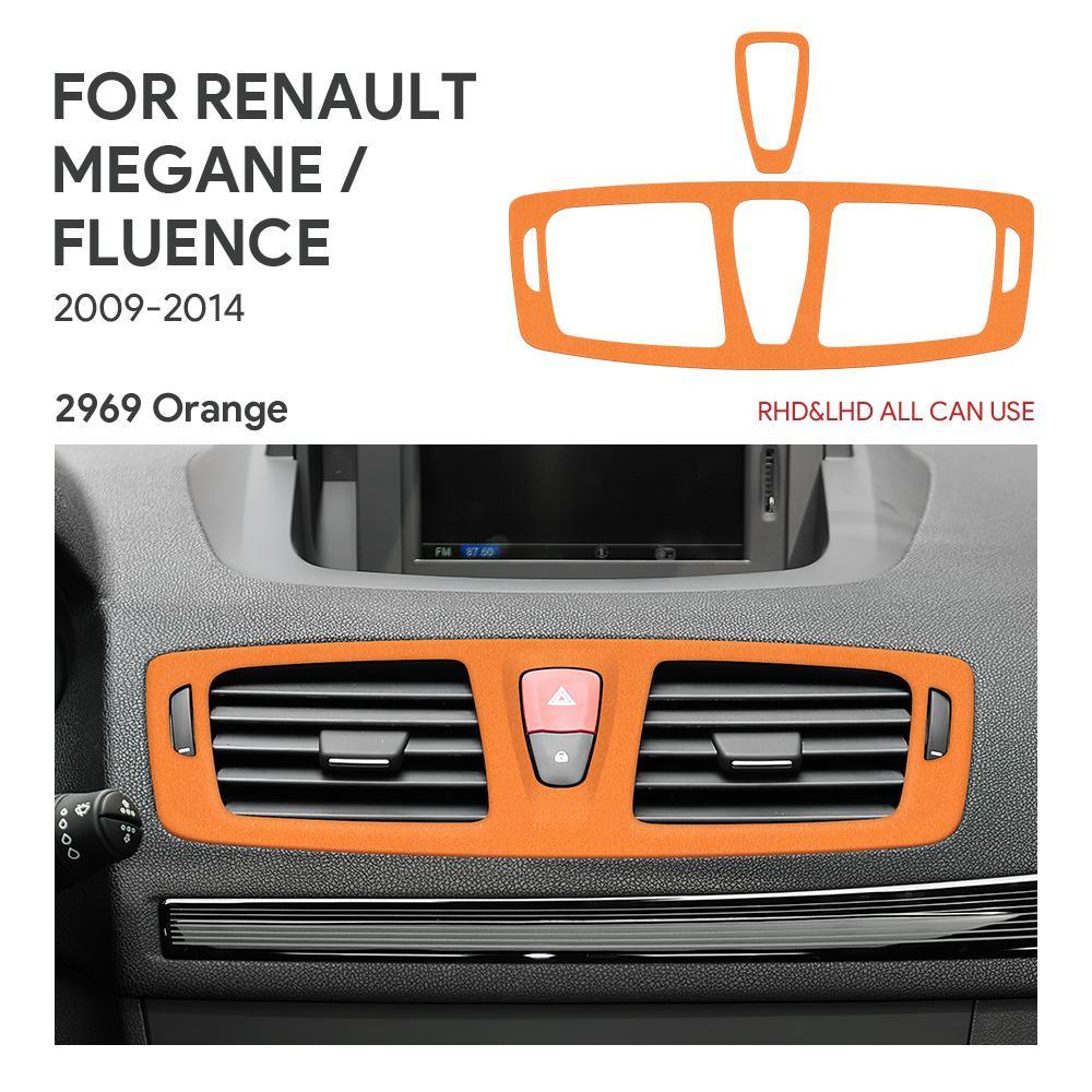 For Renault Megane RS 2009 2010 2011 2012 2013 2014 2015 Top Suede Trim LHD RHD Sticker Car Center Console Air Vent Trim