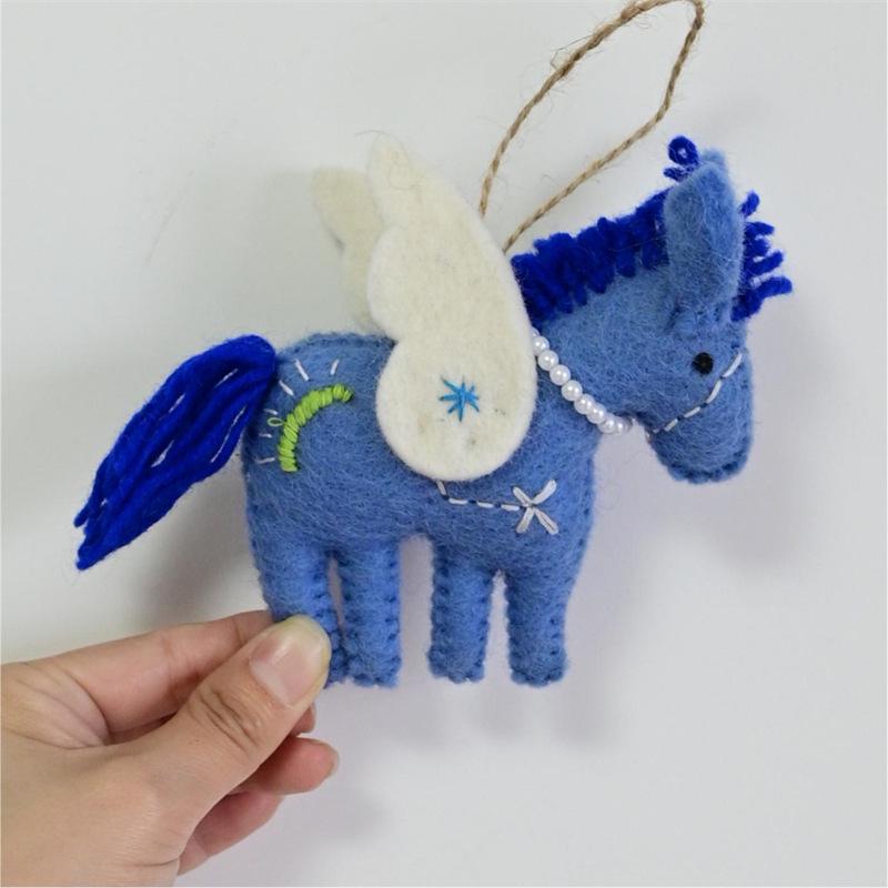 Handmade Wool Felt Animal Keychain Ornament