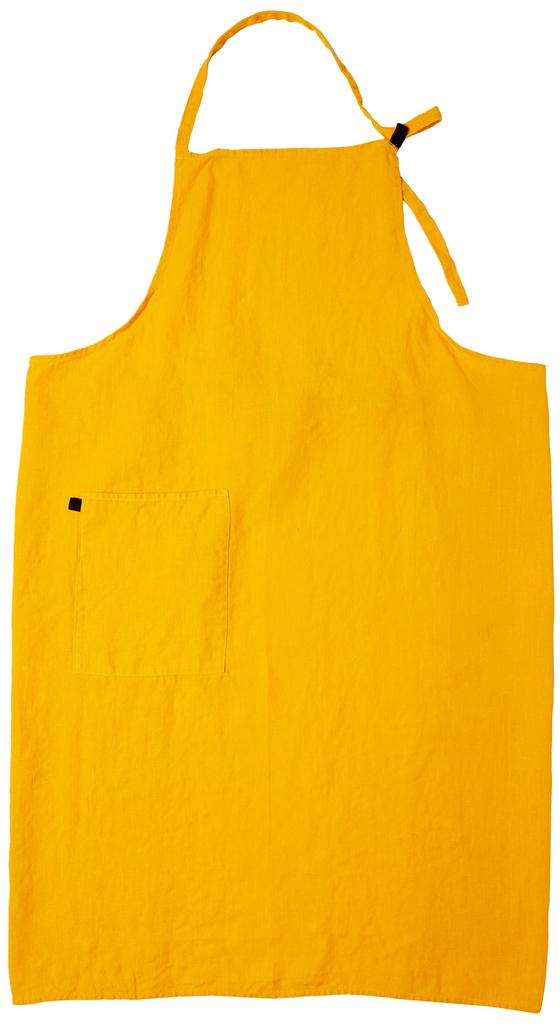 Apron Linne Yellow 101cm 99cm [Nankai Tsusho] Length Approx. Width Approx.